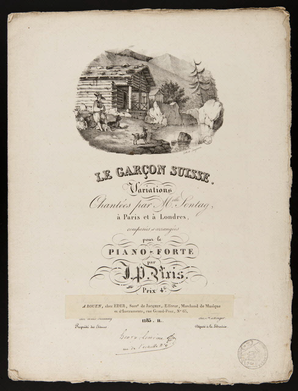 estampe LE GARCON SUISSE. 1951.65.134 Photo