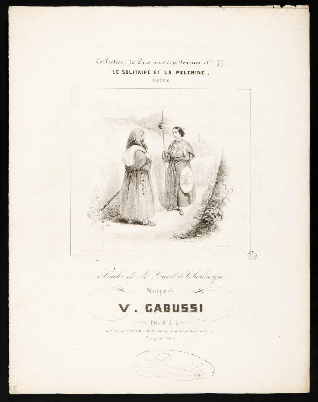 estampe LE SOLITAIRE ET LA PELERINE.  Duettino 1951.65.139 Photo