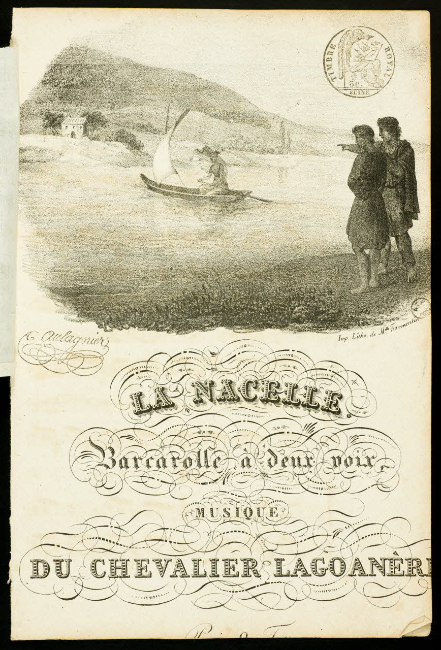 estampe LA NACELLE.  Barcarolle à deux voix,  MUSIQUE 1951.65.204 Photo