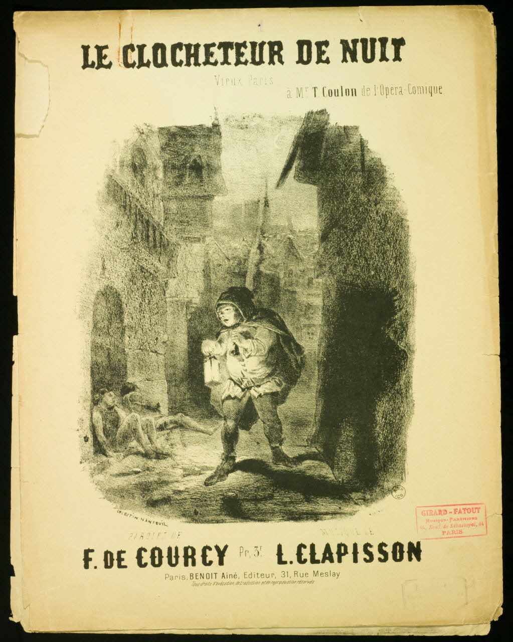 estampe LE CLOCHETEUR DE NUIT  Vieux Paris. 1951.65.216 Photo