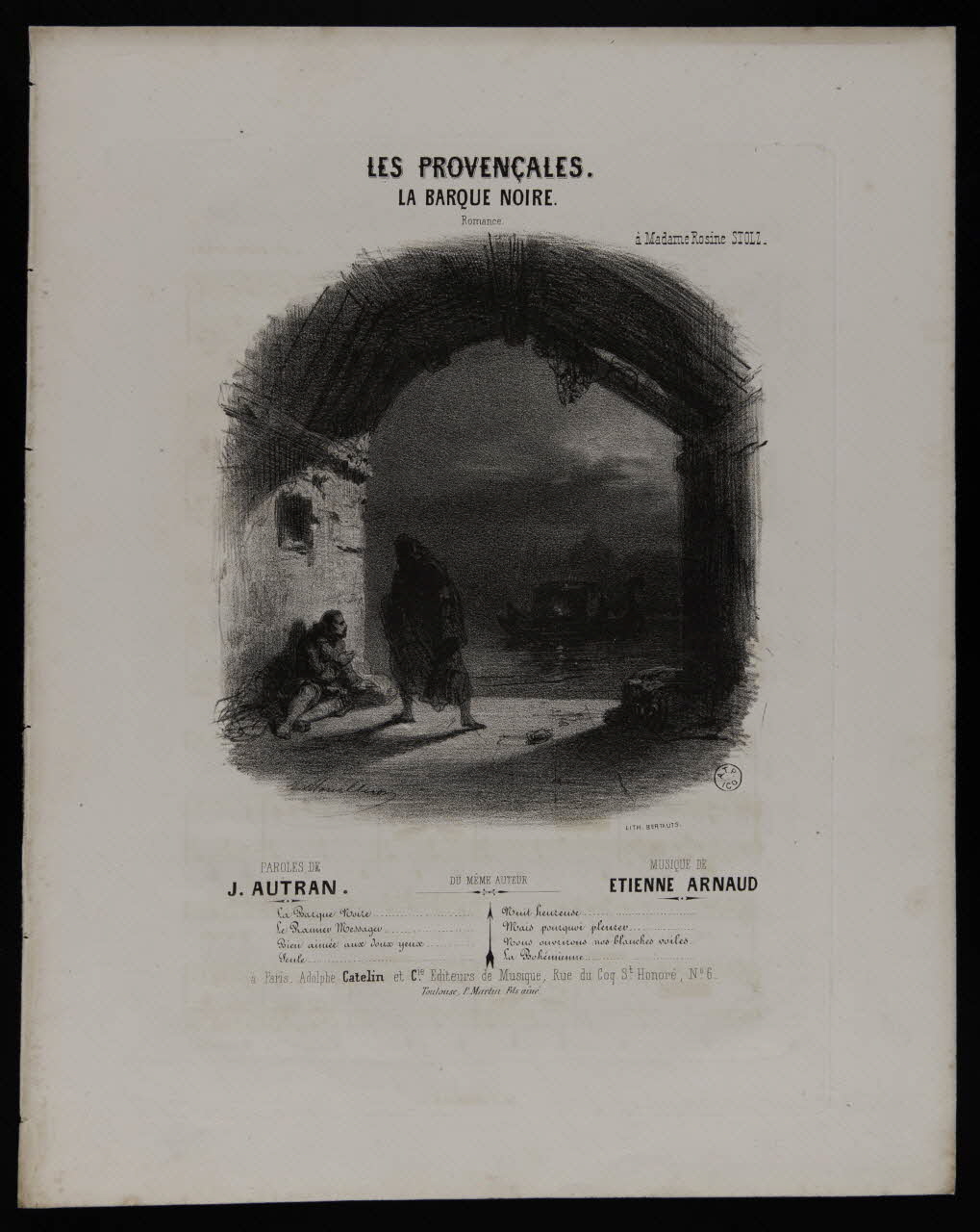estampe LES PROVENCALES.  LA BARQUE NOIRE. 1951.65.230 Photo