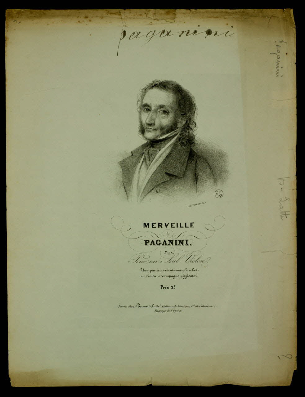 estampe MERVEILLE  de  PAGANINI. 1951.65.254 Photo