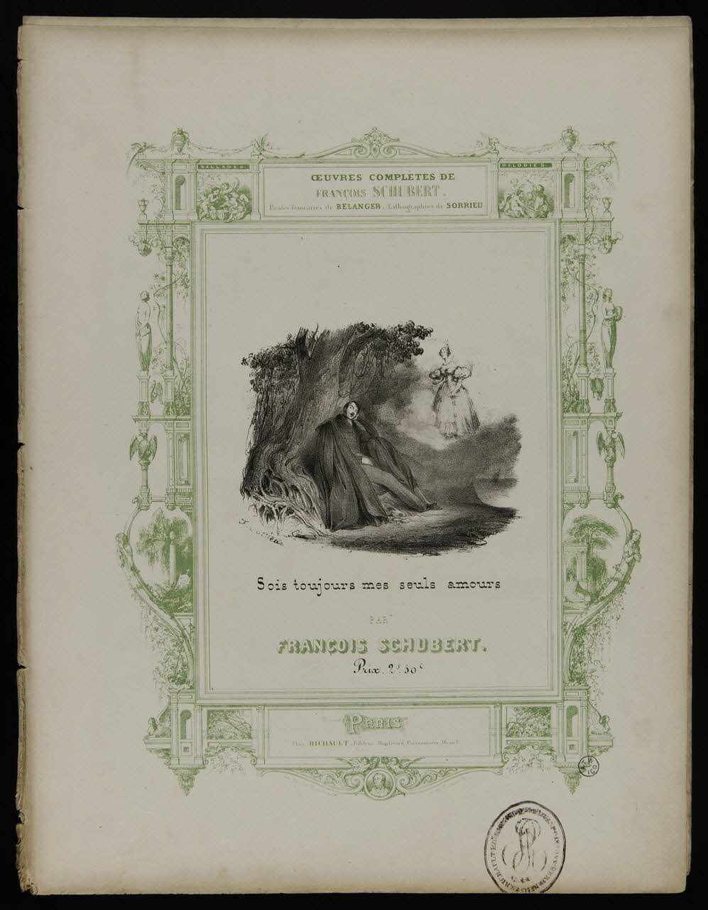 estampe Sois toujours mes seuls amours  PAR  FRANCOIS SCHUBERT. 1951.65.267 Photo