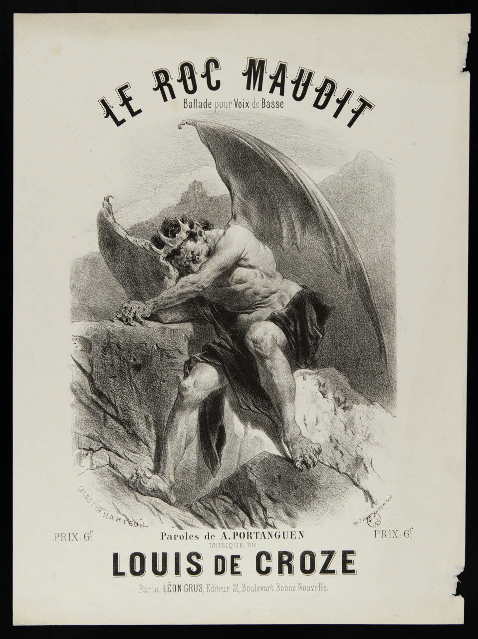 estampe LE ROC MAUDIT  Ballade pour Voix de Basse 1951.65.303 Photo