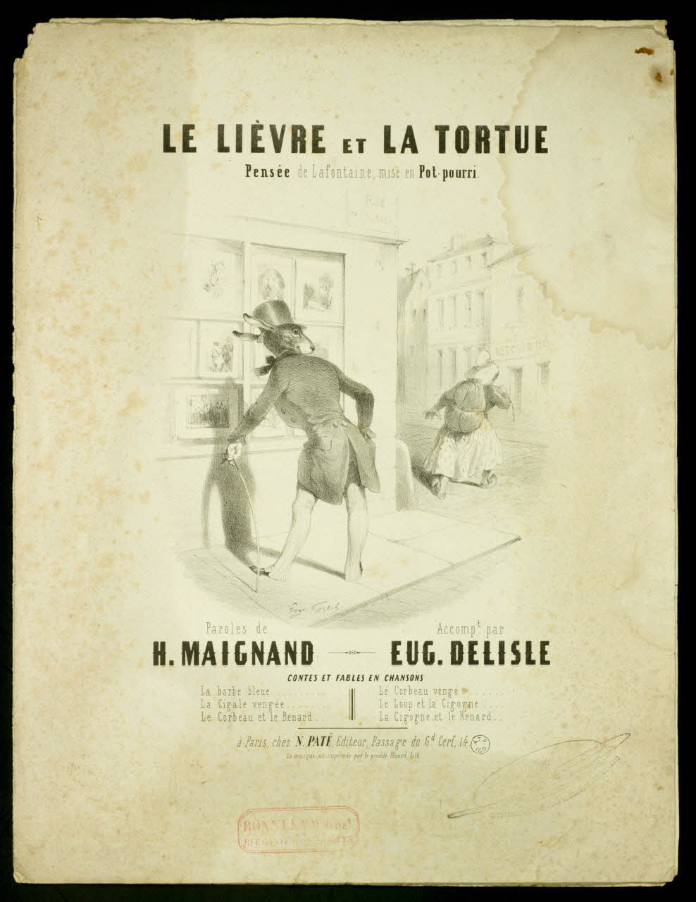 estampe LE LIEVRE ET LA TORTUE 1951.65.316 Photo