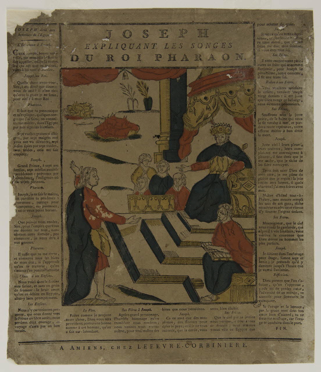 imagerie ancienne JOSEPH  EXPLIQUANT LES SONGES  DU ROI PHARAON. 1951.65.322 Photo