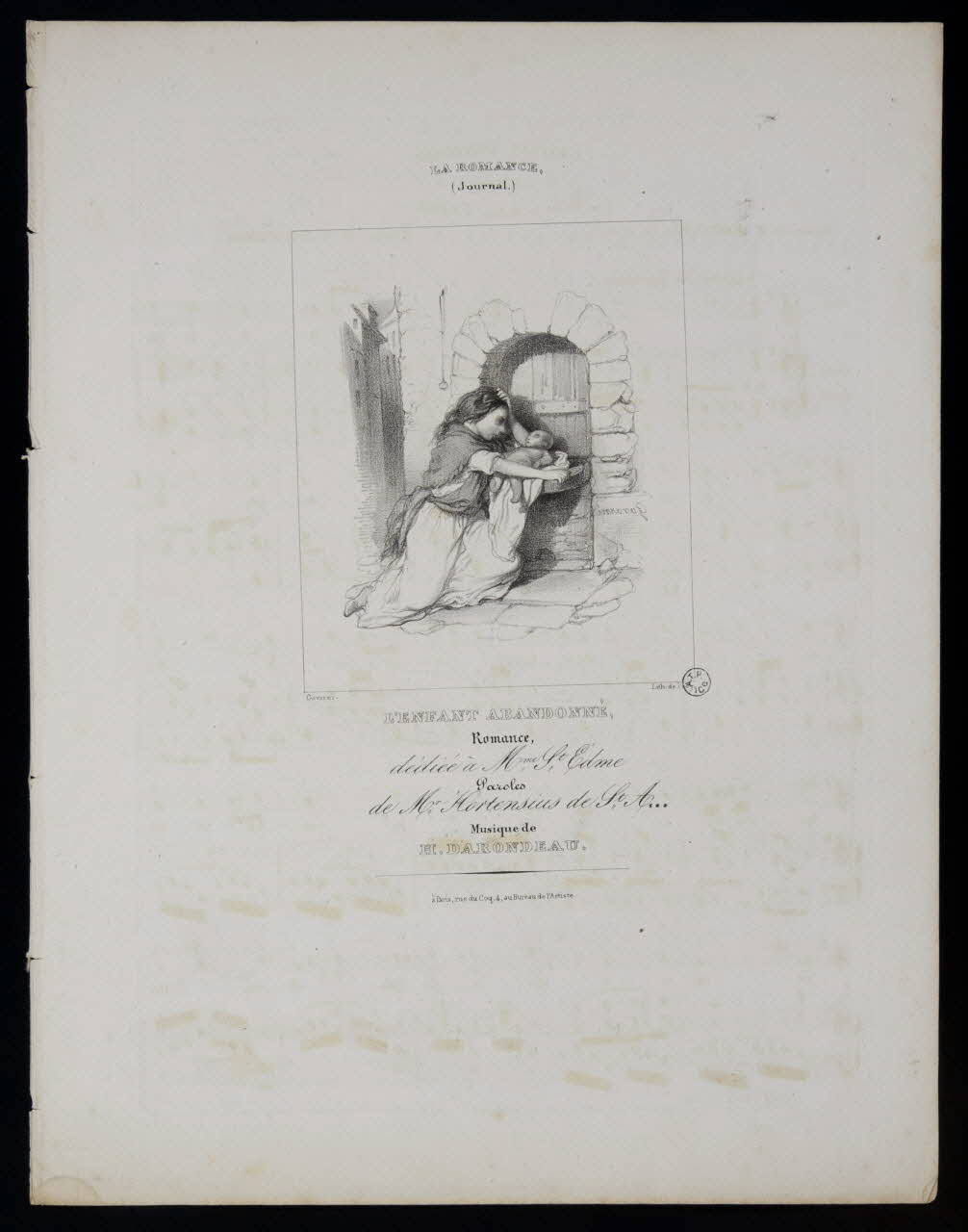 Gavarni estampe L'ENFANT ABANDONNE Ile-de-France, France 1866 1951.65.92 Photo