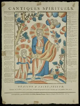 estampe CANTIQUES SPIRITUELS.  ORAISON A SAINT-JOSEPH. 1951.70.2  Photo