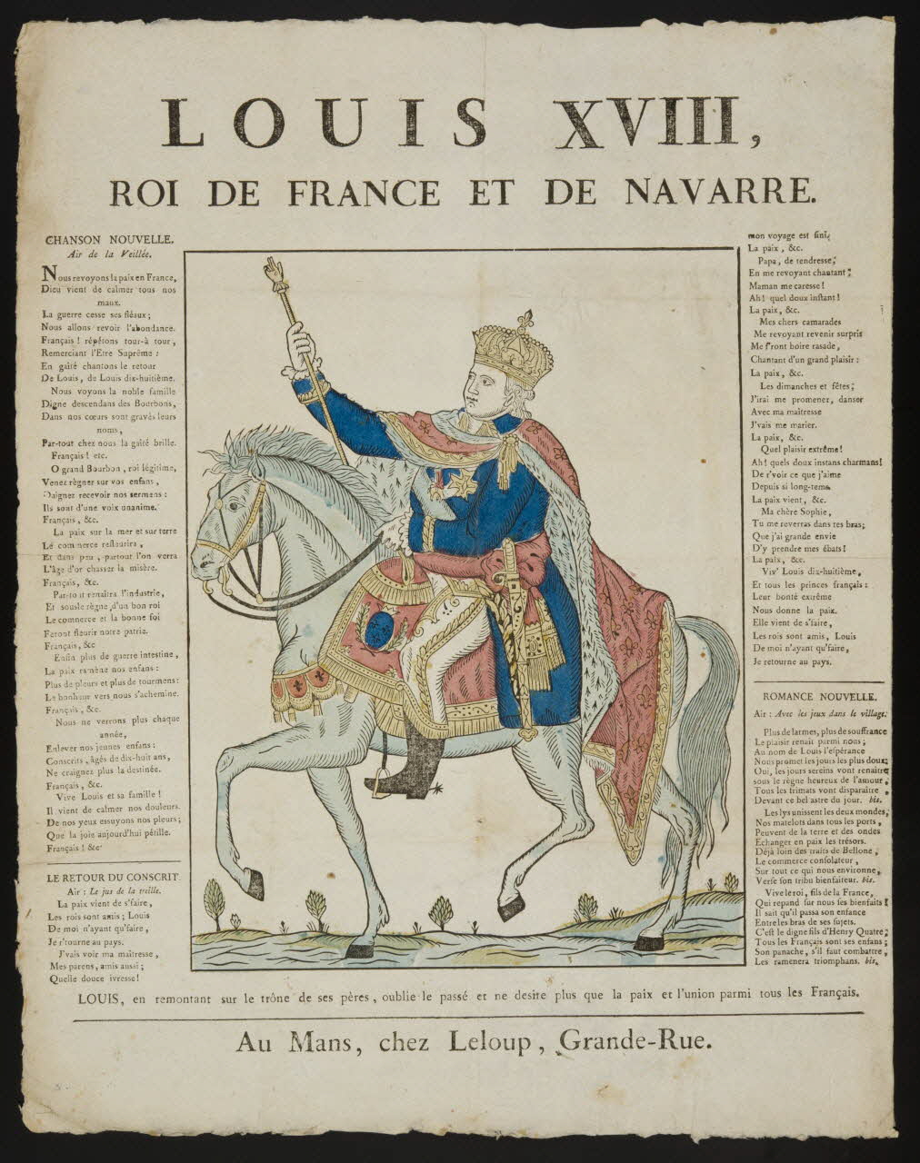 Pierre Leloup imagerie ancienne LOUIS XVIII,  ROI DE FRANCE ET DE NAVARRE. Le Mans 1810-1820 1951.70.5 Photo