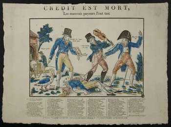 Abadie veuve imagerie ancienne CREDIT EST MORT,  Les mauvais payeurs l'ont tué. Toulouse 1829-1830 1951.72.49 Photo