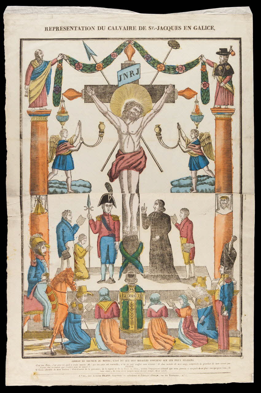 Alphonse Picard imagerie ancienne REPRESENTATION DU CALVAIRE DE ST.-JACQUES EN GALICE. Caen 1828-1838 1951.72.5 Photo