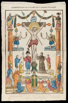 Alphonse Picard imagerie ancienne REPRESENTATION DU CALVAIRE DE ST.-JACQUES EN GALICE. Caen 1828-1838 1951.72.5 Photo