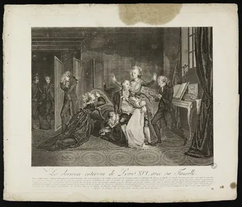 estampe La dernière entrevue de Louis XVI avec sa Famille. 1951.79.20.2  Photo