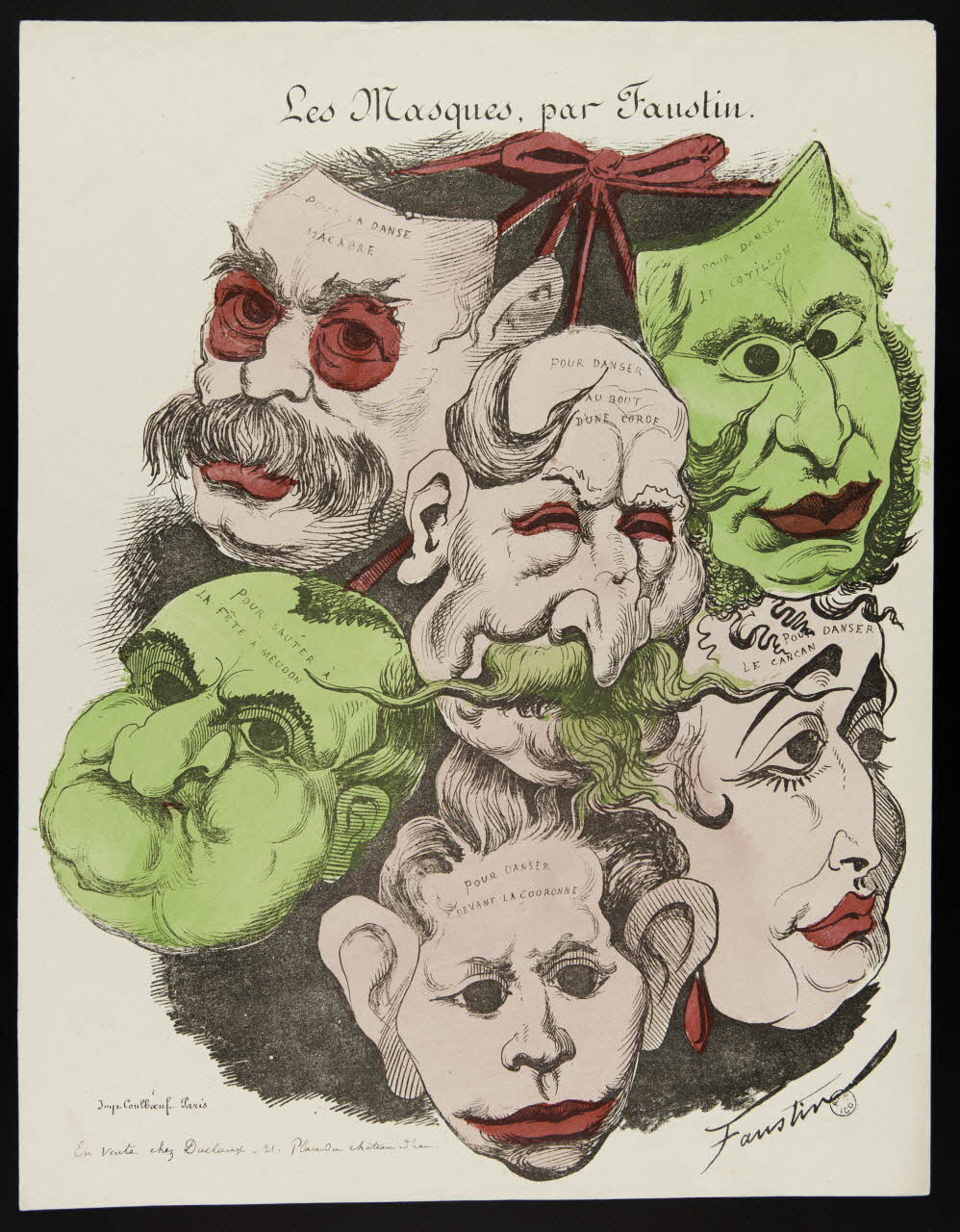 estampe Les Masques, par Faustin. 1951.79.42 Photo