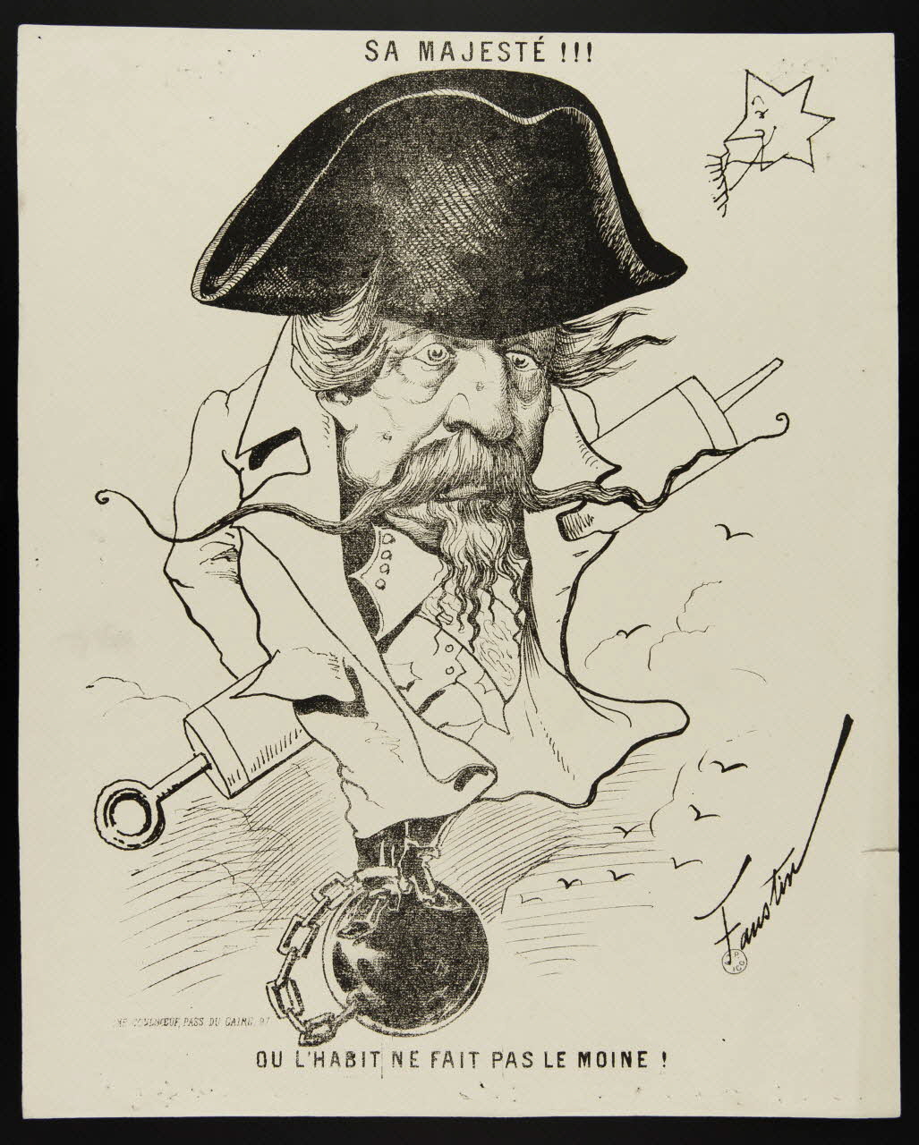 estampe SA MAJESTE!!!  OU L'HABIT NE FAIT PAS LE MOINE ! 1951.79.43 Photo