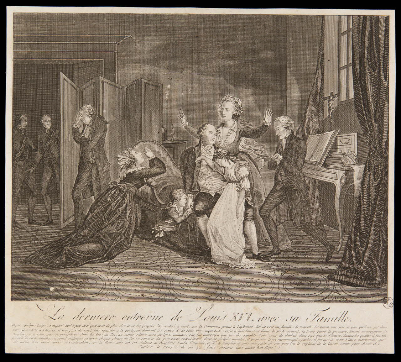 Pellerin ; Decrenant imagerie ancienne La dernière entrevue de Louis XVI avec sa Famille. France 1793 1951.79.50 Photo