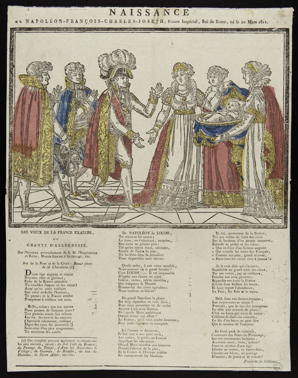 estampe NAISSANCE  NAPOLEON-FRANCOIS-CHARLES-JOSEPH, Prince Impérial, Roi de Rome, né le 20 Mars 1811. 1952.103.10 Photo