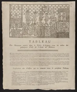 imagerie ancienne TABLEAU  Des Massacres commis dans le Palais d'Avignon Avignon 1791 1952.103.11 Photo