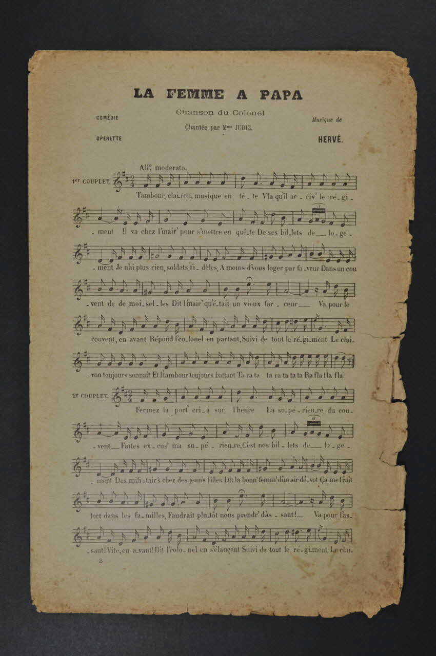 partition de musique petit format 1970.139.128  Photo Mucem