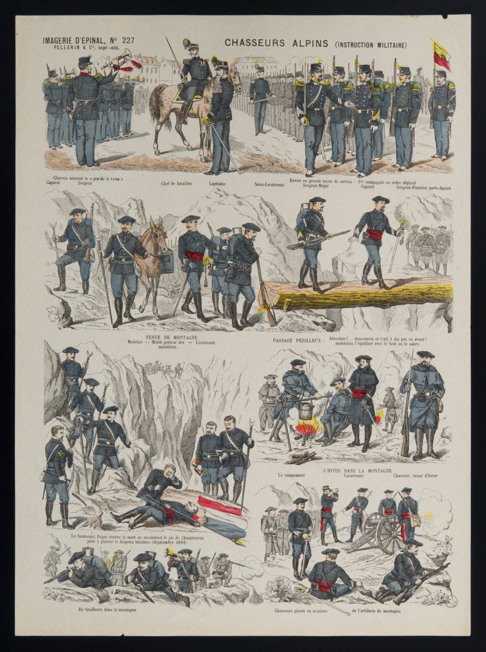 estampe CHASSEURS ALPINS (INSTRUCTION MILITAIRE) 1952.106.21 Photo