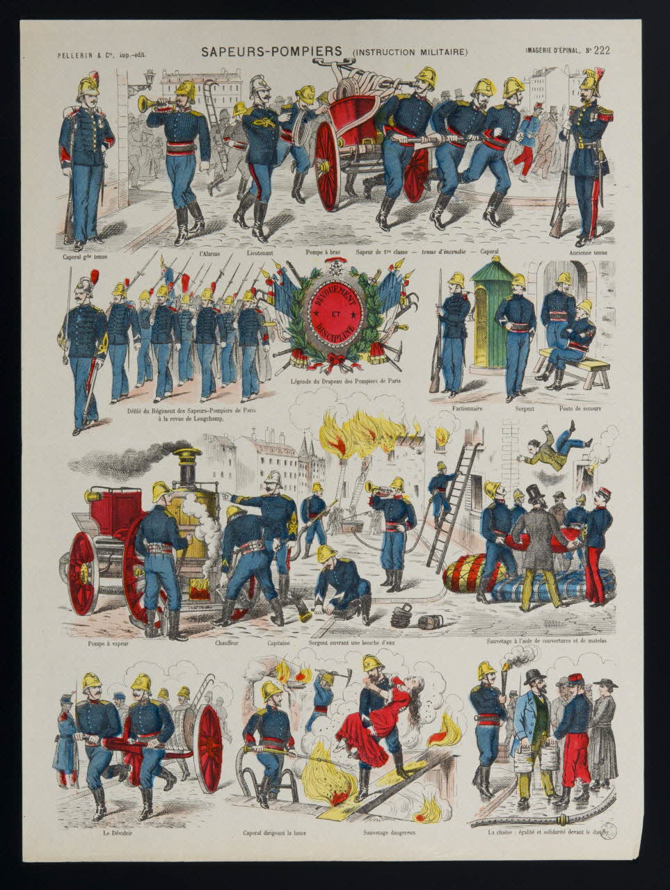 estampe SAPEURS-POMPIERS (INSTRUCTION MILITAIRE) 1952.106.27 Photo