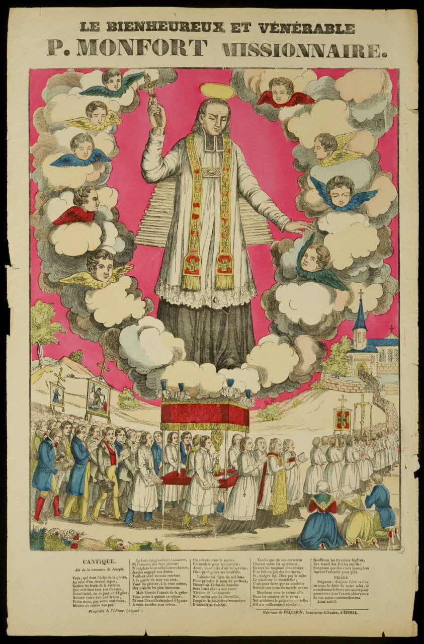 estampe LE BIENHEUREUX ET VENERABLE  P. MONFORT MISSIONNAIRE. 1952.106.45 Photo