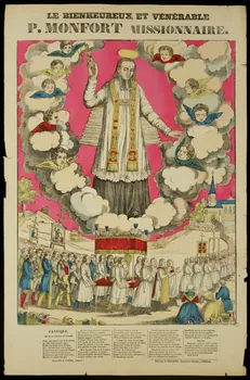 estampe LE BIENHEUREUX ET VENERABLE  P. MONFORT MISSIONNAIRE. 1952.106.45 Photo