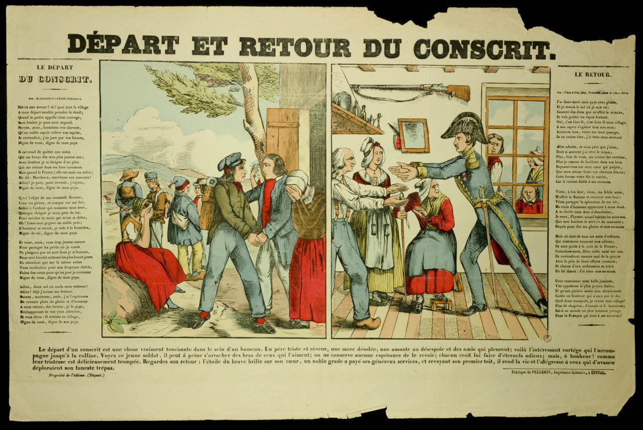 estampe DEPART ET RETOUR DU CONSCRIT. 1952.106.79 Photo
