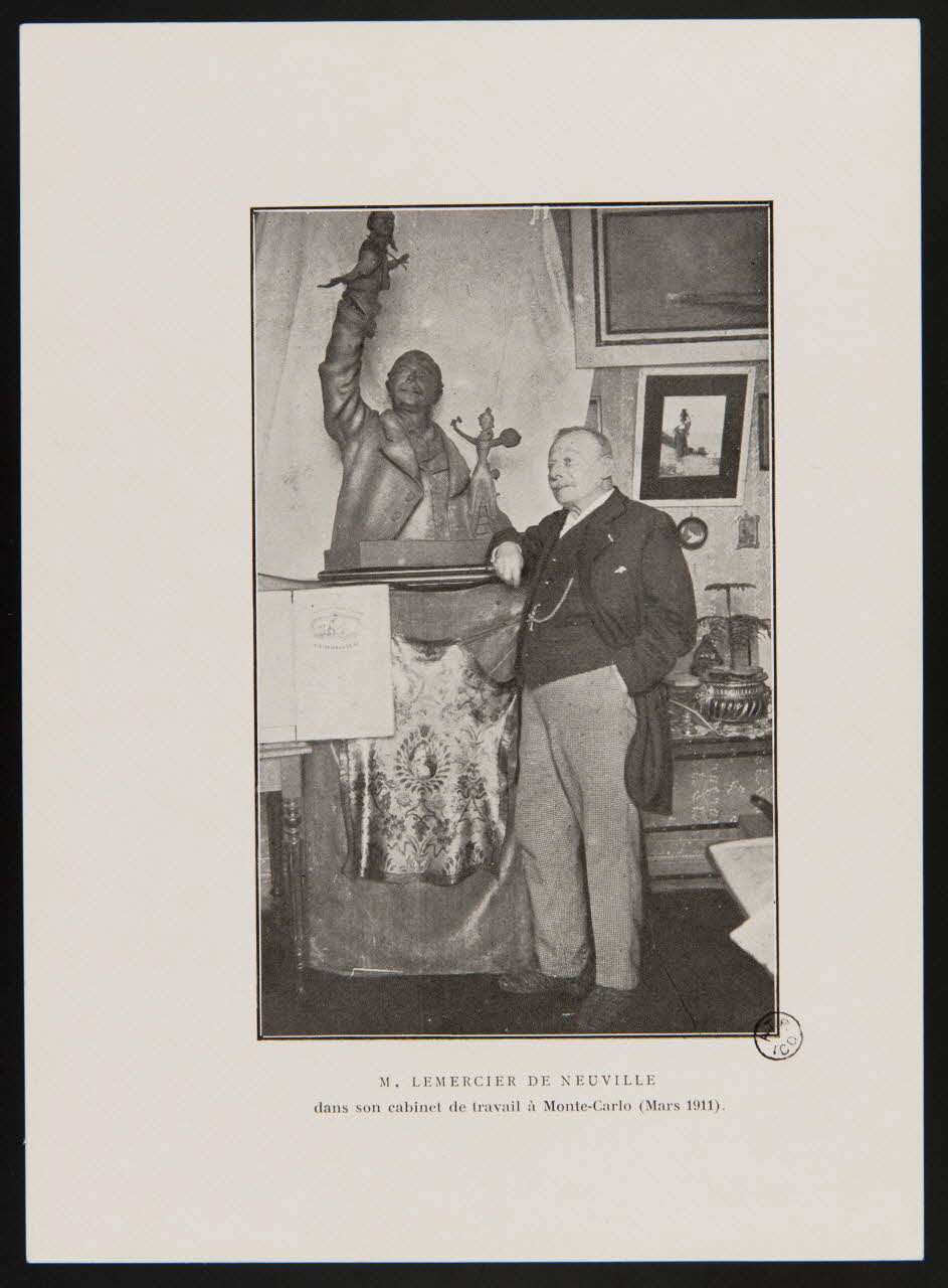 estampe M. LEMERCIER DE NEUVILLE  dans son cabinet de travail à Monte-Carlo (Mars 1911). 1952.115.1 Photo