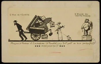 estampe MONSIEUR ET MADAME J. COVLEMBIER (ET FIAMMETTE) VOUS FONT PART DE LEUR PROCHAIN  ... dEMENAGEMENT. ... 1952.116.1 Photo