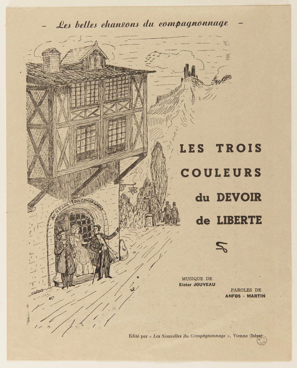estampe LES TROIS  COULEURS  du DEVOIR  de LIBERTE 1952.119.2 Photo