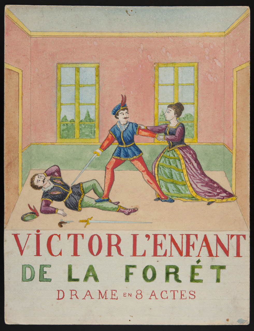 affiche de théâtre de marionnettes VICTOR L'ENFANT  DE LA FORET  DRAME EN 8 ACTES 1952.38.64 Photo