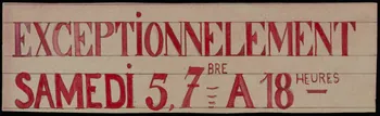 affiche de théâtre de marionnettes EXCEPTIONNELEMENT  SAMEDI 5, 7BRE A 18 HEURES 1952.38.66  Photo