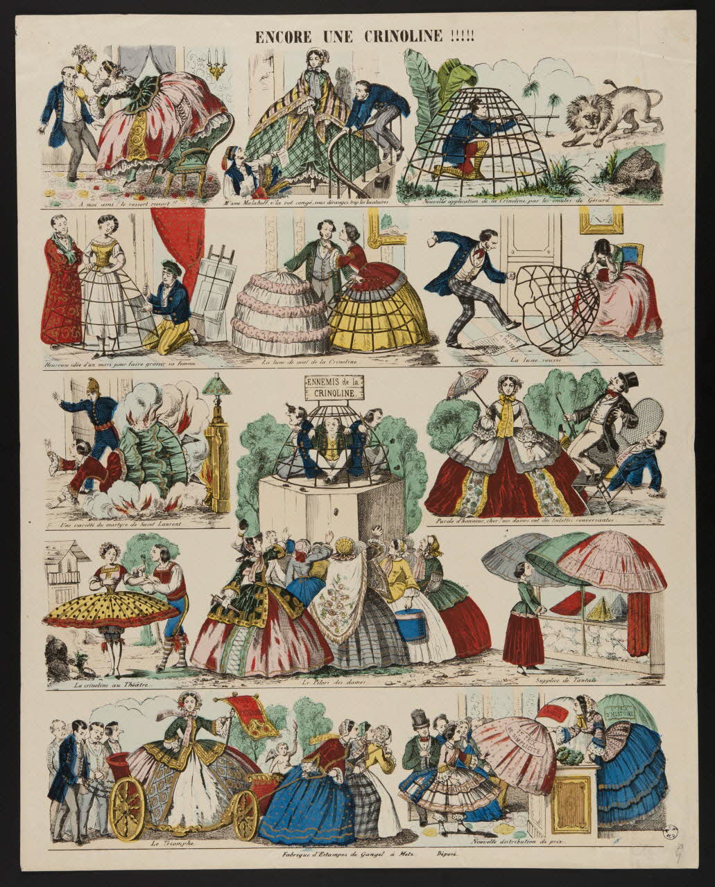 Charles Nicolas Gangel estampe ENCORE UNE CRINOLINE !!!!! Metz 1852-1858 1952.39.172 Photo