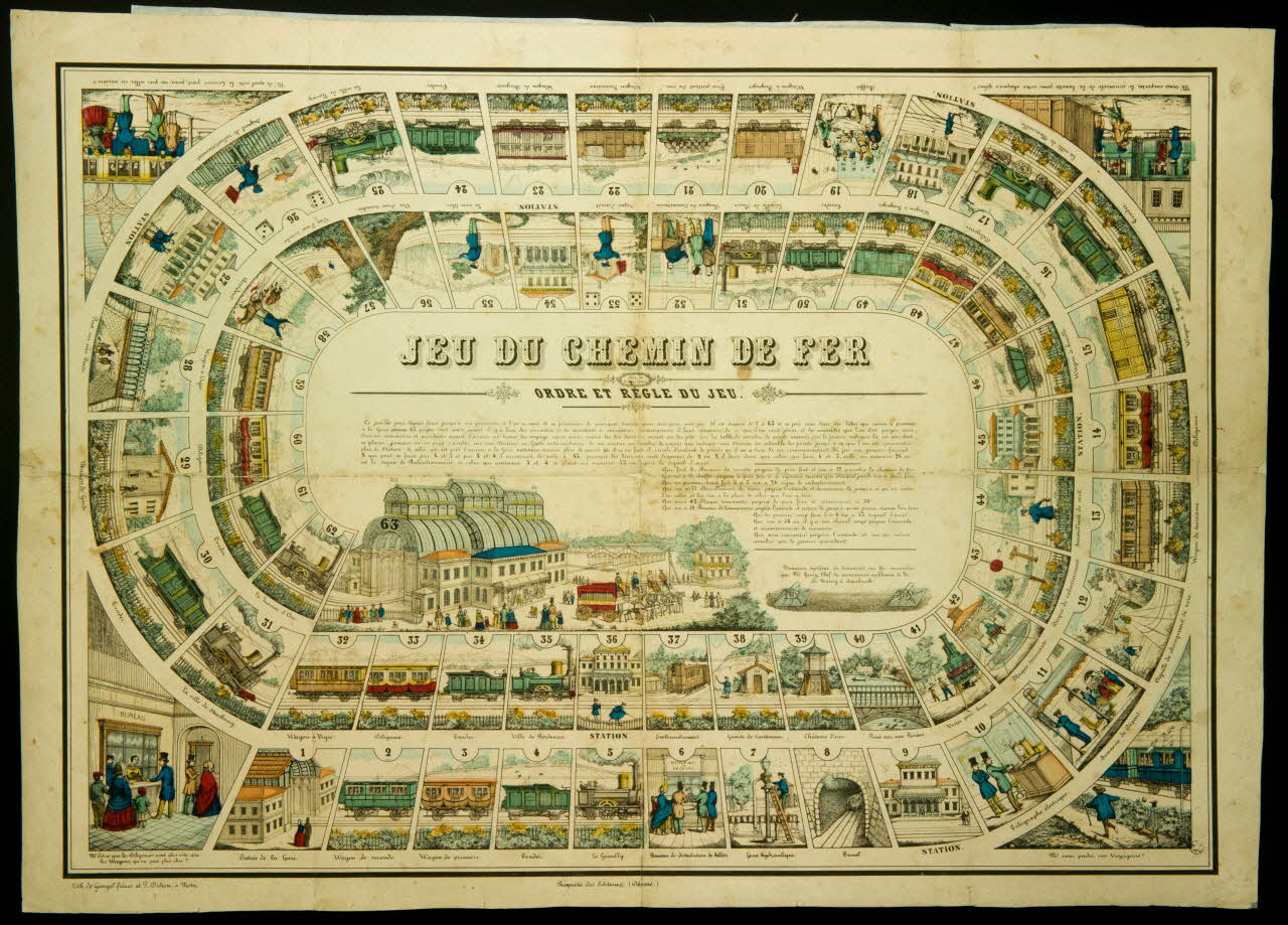 Gangel et Didion estampe JEU DU CHEMIN DE FER. Metz 1861-1868 1952.39.195 Photo