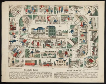 jeu de l'oie Tifenbahn-Spiel. JEU DE CHEMIN DE FER. 1952.39.203 Photo