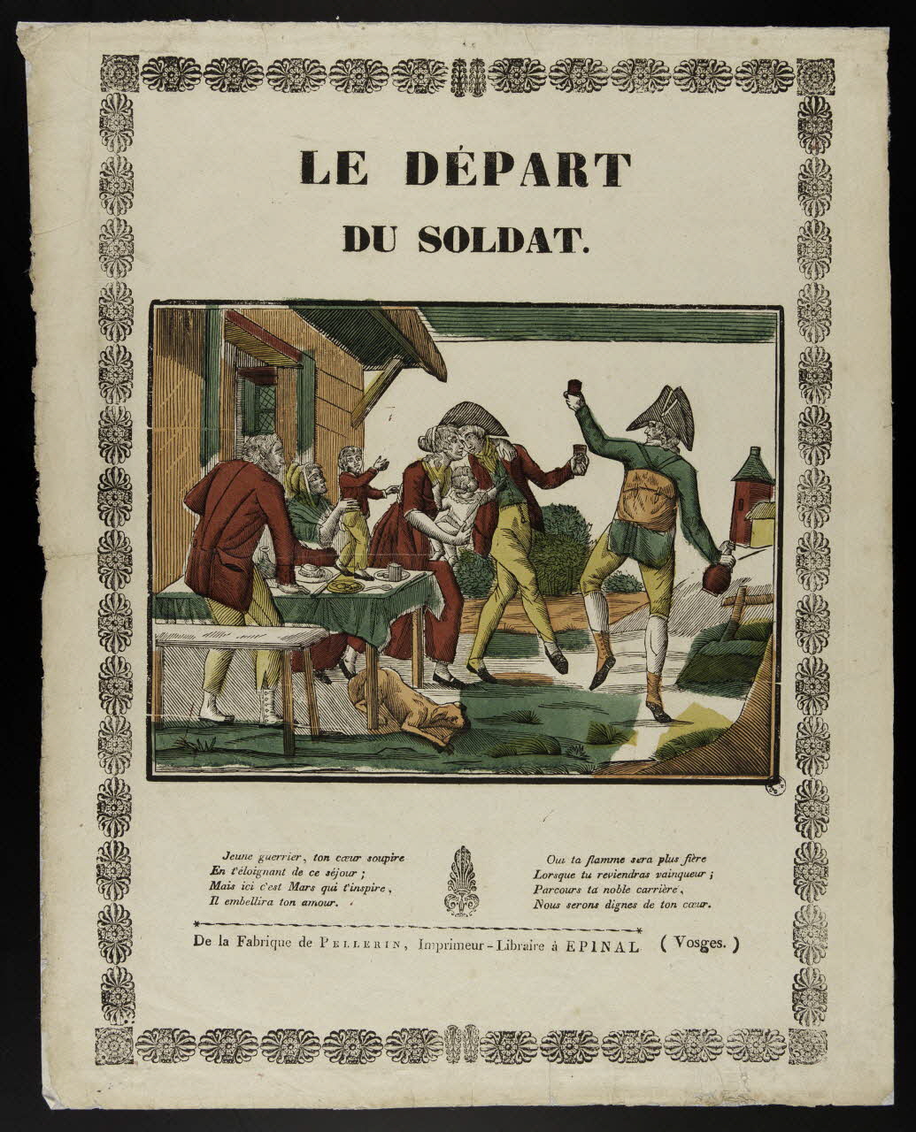 Pellerin imagerie ancienne LE DEPART  DU SOLDAT. Lorraine, France 1837 1952.39.22 Photo