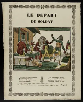 Pellerin imagerie ancienne LE DEPART  DU SOLDAT. Lorraine, France 1837 1952.39.22  Photo