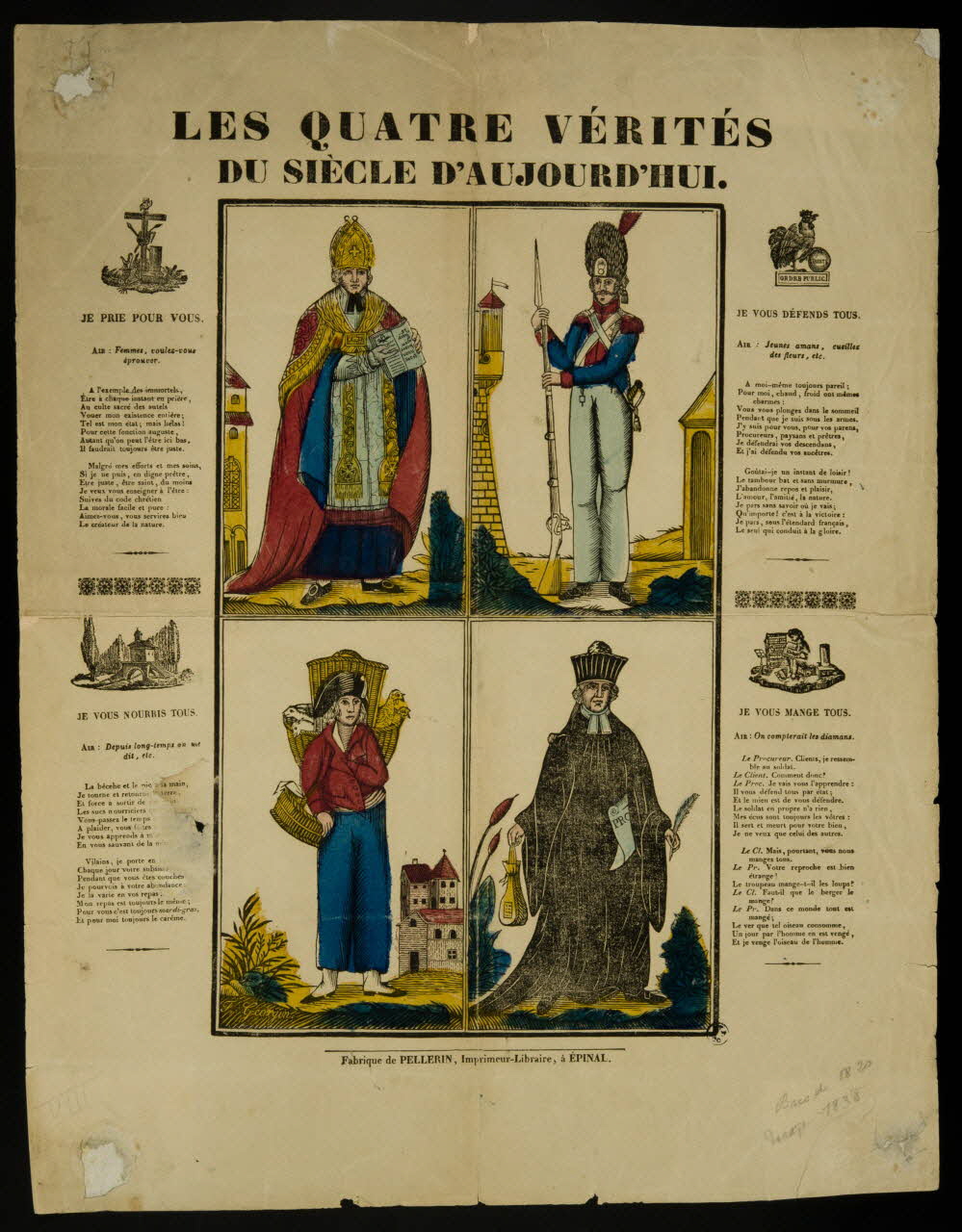 estampe LES QUATRE VERITES  DU SIECLE D'AUJOURD'HUI. 1952.39.24 Photo