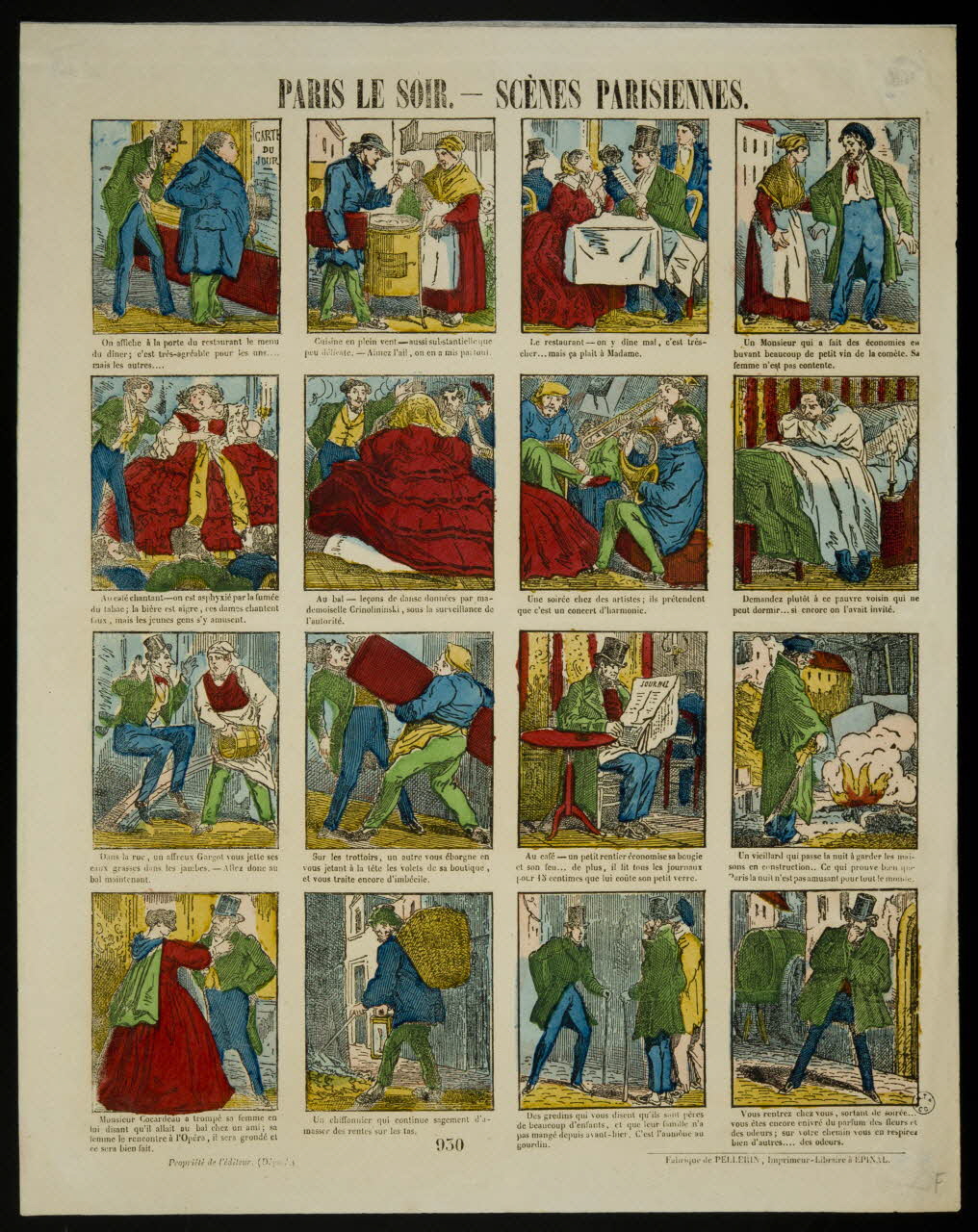 estampe PARIS LE SOIR. - SCENES PARISIENNES. 1952.39.266 Photo