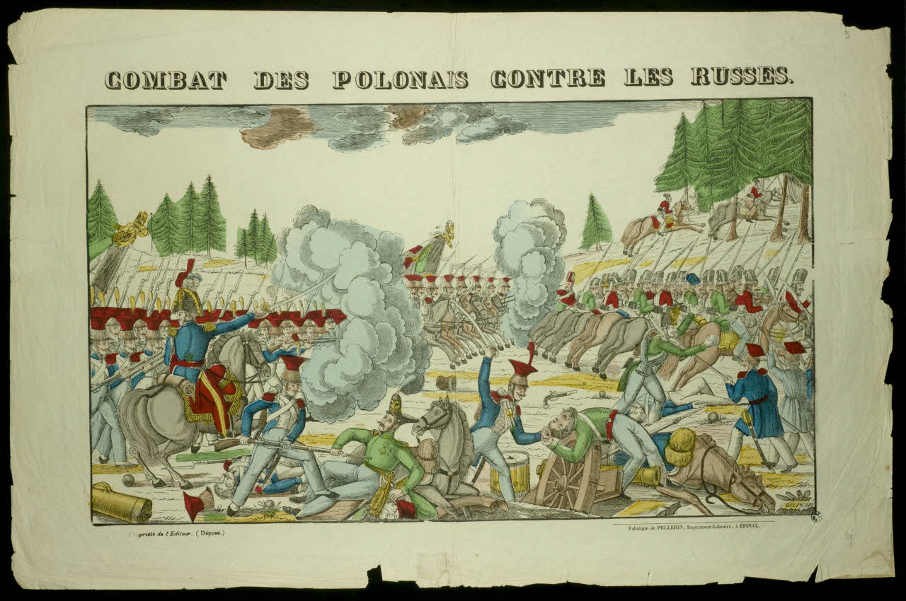 François Georgin ; Pellerin estampe COMBAT DES POLONAIS CONTRE LES RUSSES. Lorraine, France 1863-1866 1952.39.28 Photo