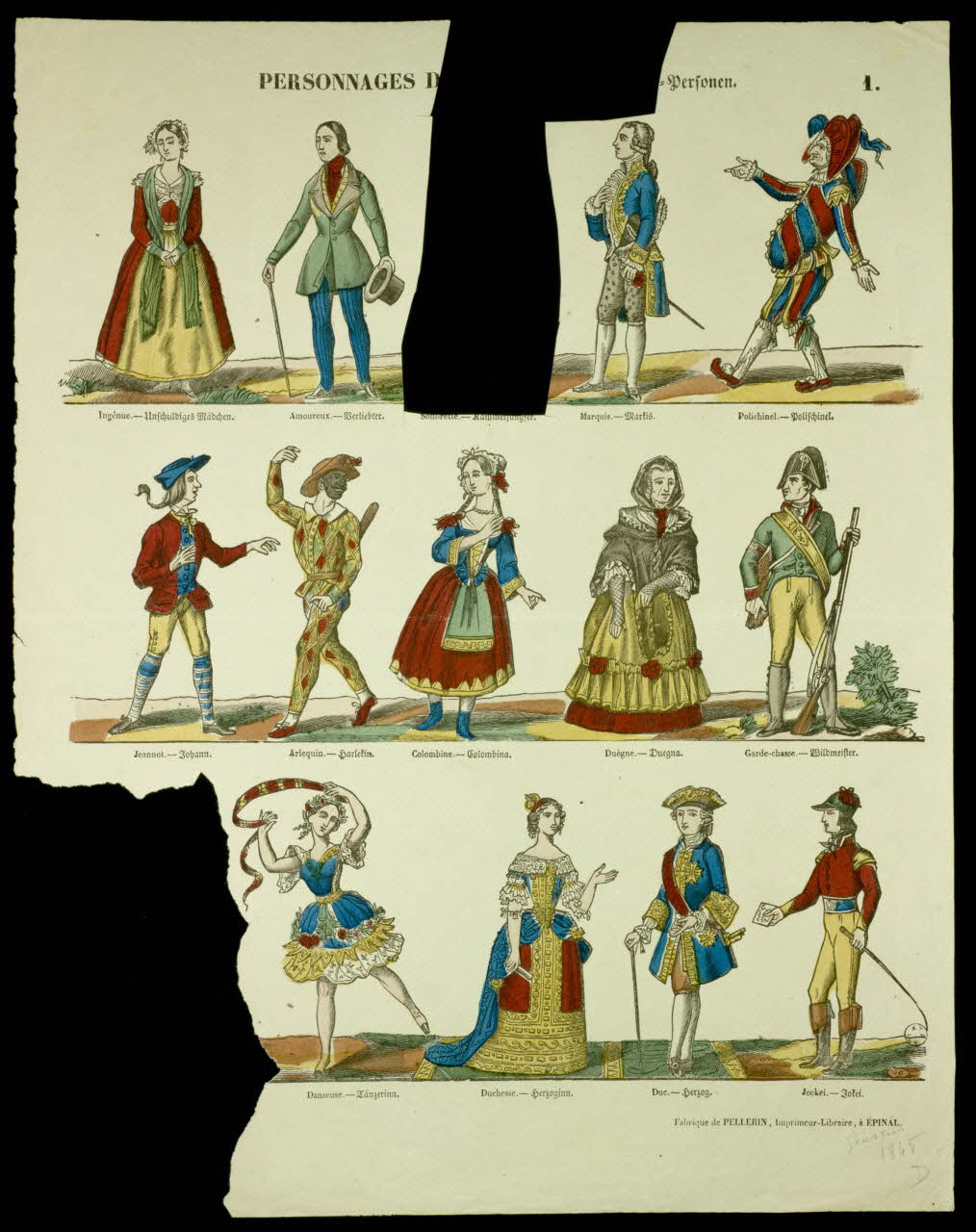 Pellerin ; François Georgin estampe PERSONNAGES D[illisible] Lorraine, France 1845 1952.39.328 Photo