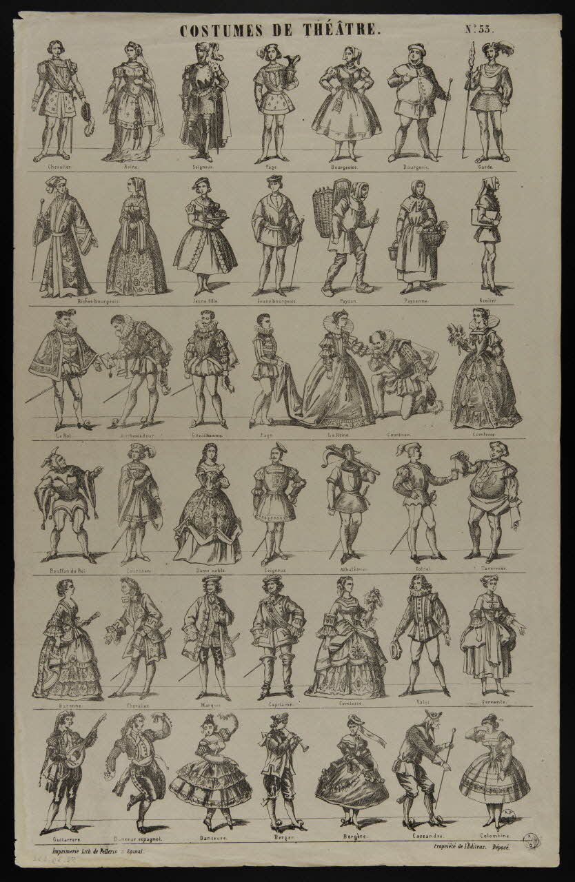 estampe COSTUMES DE THEATRE. 1952.39.332 Photo