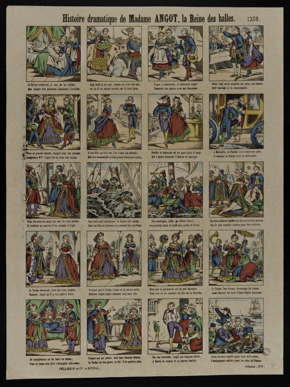 estampe Histoire dramatique de Madame ANGOT, la Reine des halles. 1952.39.352 Photo