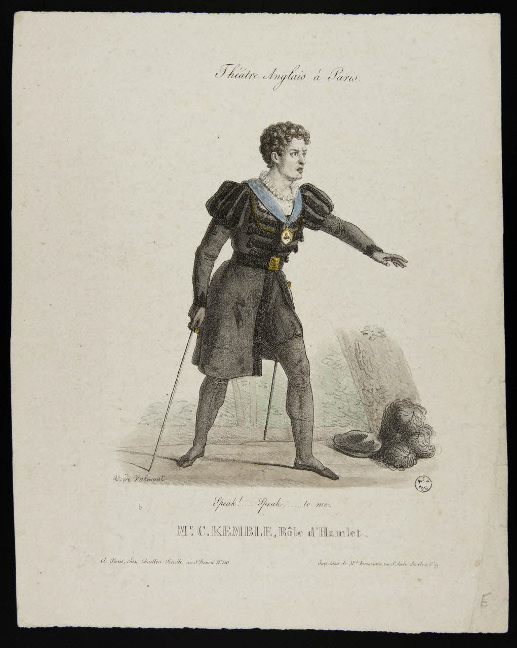 estampe Mr. C. KEMBLE, Rôle d'Hamlet. 1952.39.382 Photo