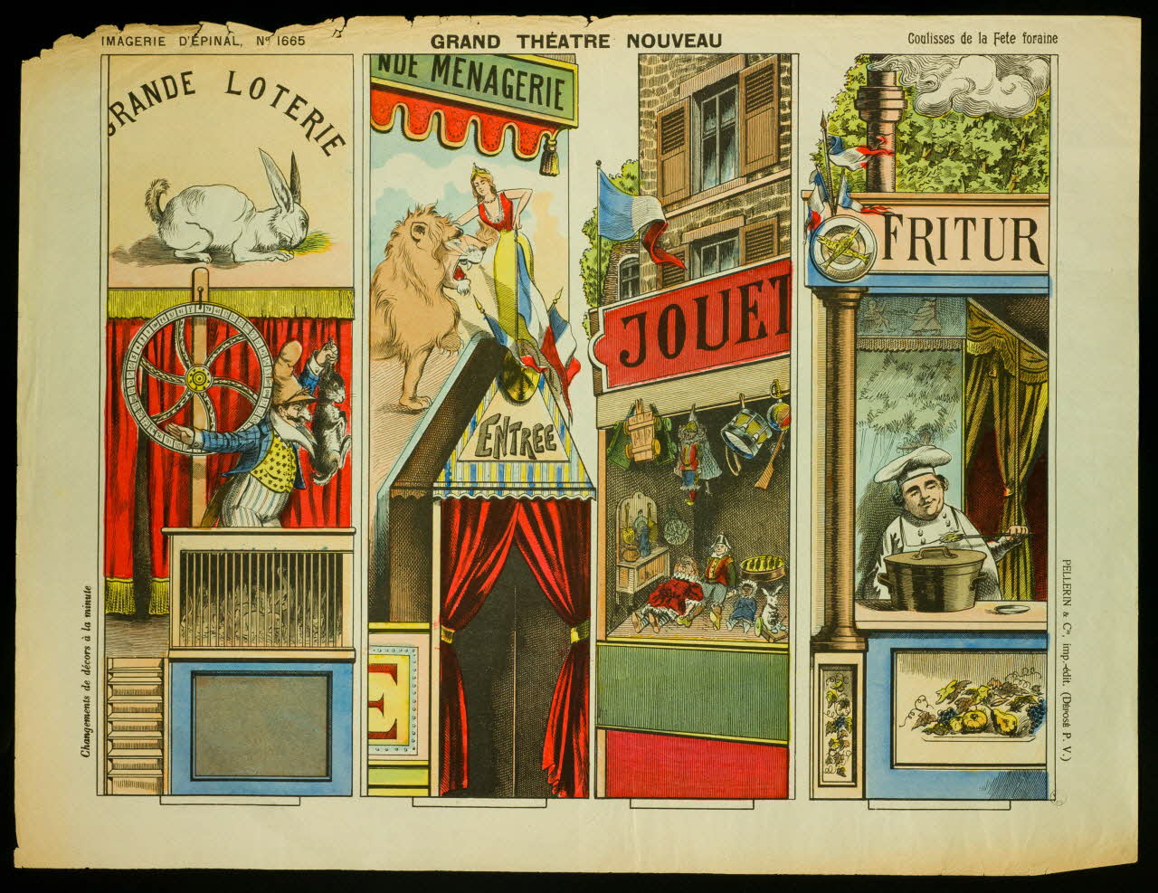 estampe GRAND THEATRE NOUVEAU Coulisses de la Fete foraine 1952.39.387 Photo