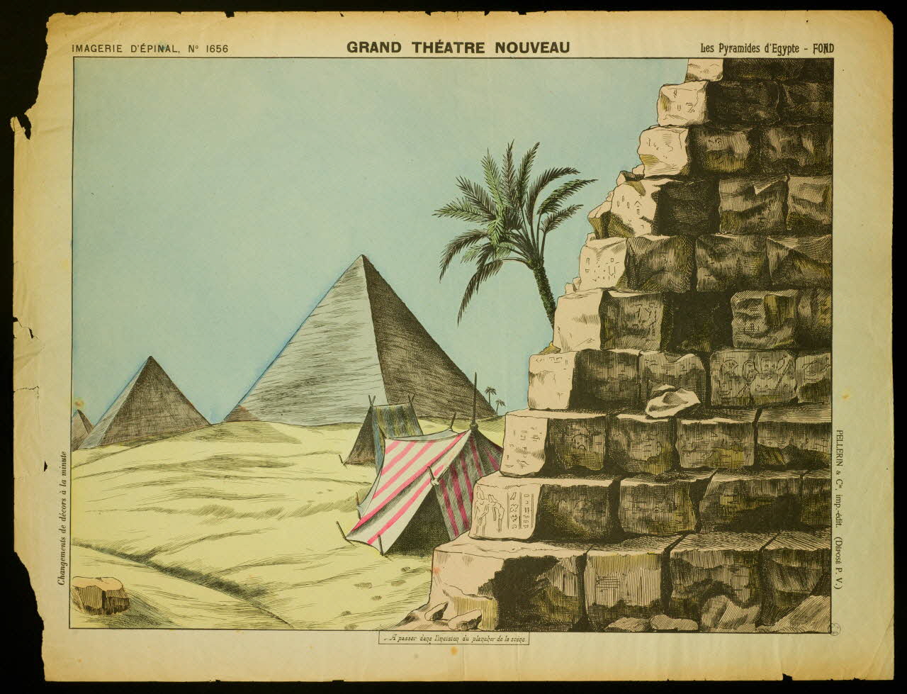 estampe GRAND THEATRE NOUVEAU Les Pyramides d'Egypte 1952.39.388 Photo