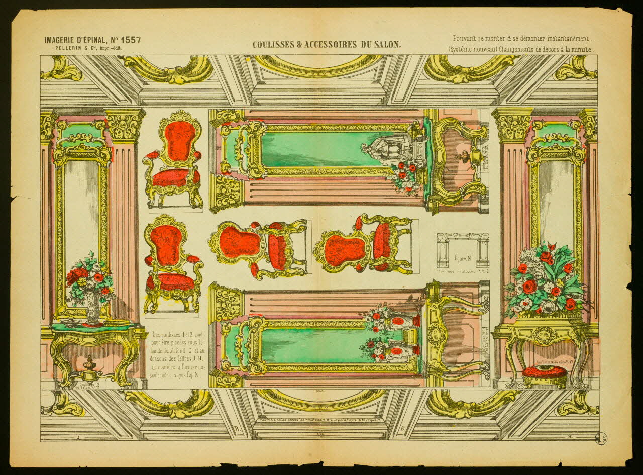 estampe COULISSES ET ACCESSOIRES DU SALON. 1952.39.391 Photo