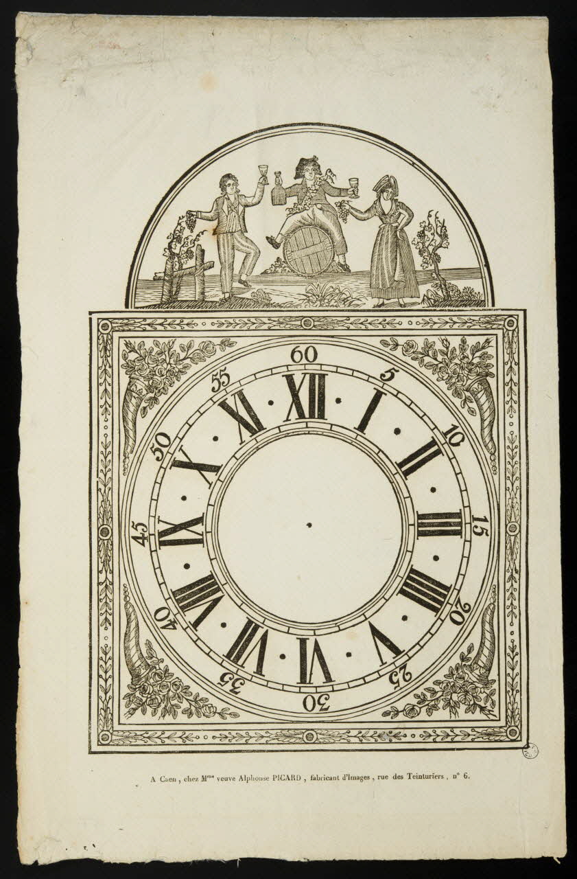 Picard Alphonse veuve imagerie ancienne Cadran d'horloge Caen 1828-1838 1952.39.65 Photo