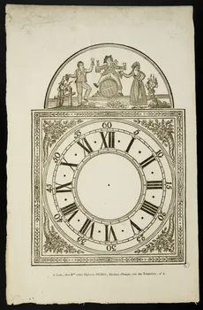 Picard Alphonse veuve imagerie ancienne Cadran d'horloge Caen 1828-1838 1952.39.65 Photo